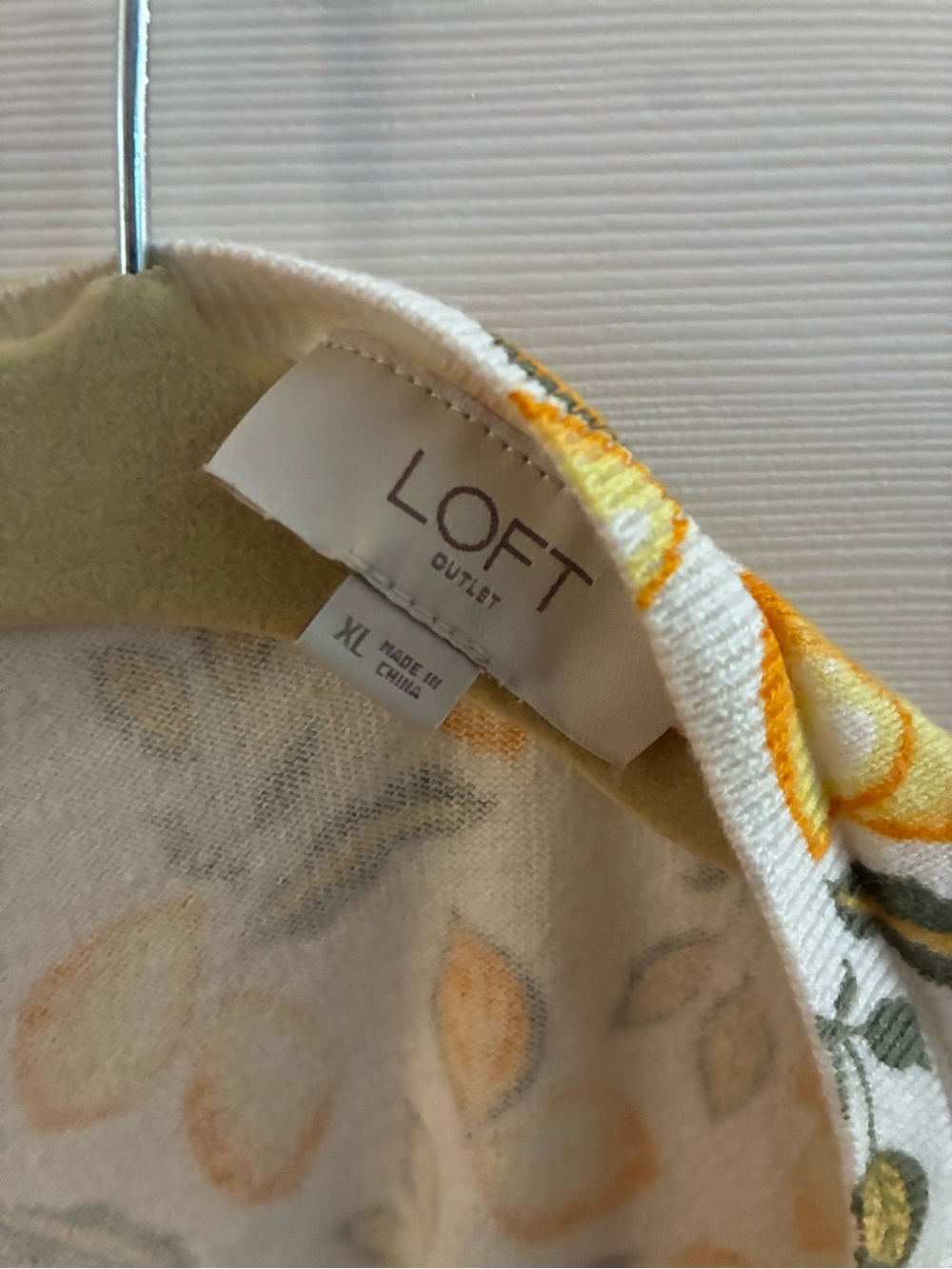 LOFT Yellow Lemon-Print Open Cardigan - Picture 2 of 3